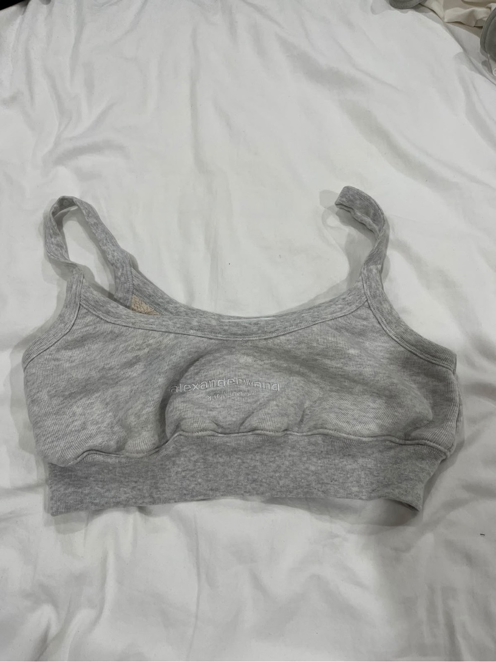 Alexander Wang Heather Gray sweatshirt crop bra top size S